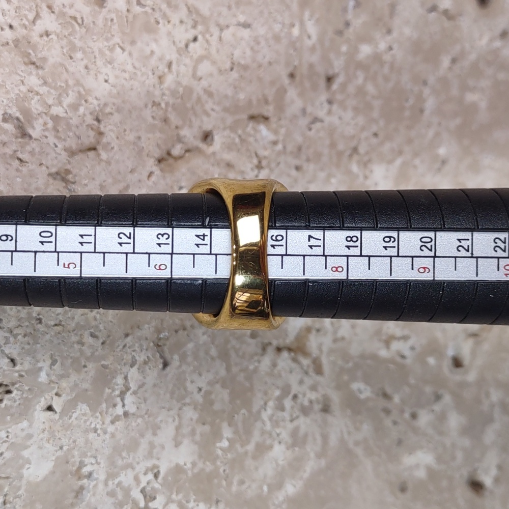 Rustic Cuff Gold Folded Band Ring - Picture 5 of 7